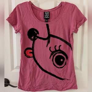 MANGO Pink Graphic T-Shirt